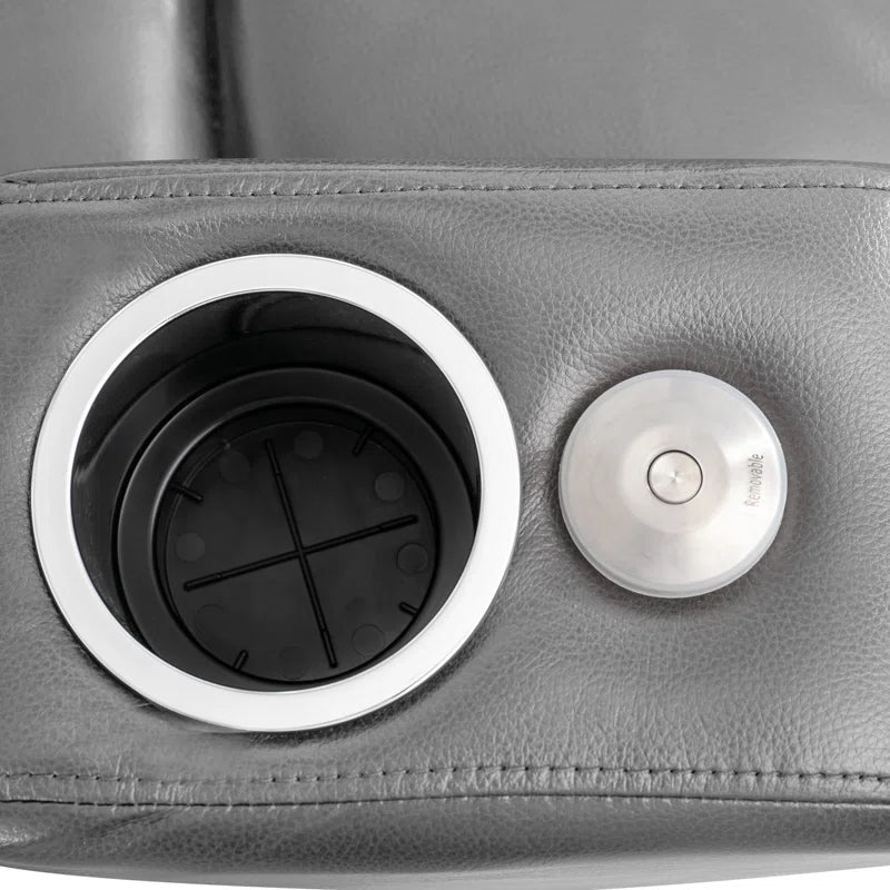 33.1'' Wide Modern Faux Leather Power Reclining Home Theater Individual Seat with Cup Holders (Set of 4)