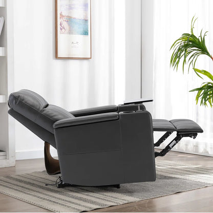 33.1'' Wide Modern Faux Leather Power Reclining Home Theater Individual Seat with Cup Holders (Set of 4)