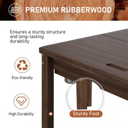 Wood Poker Table Convertible Gaming Table for 4-6 Players with Removable Tops