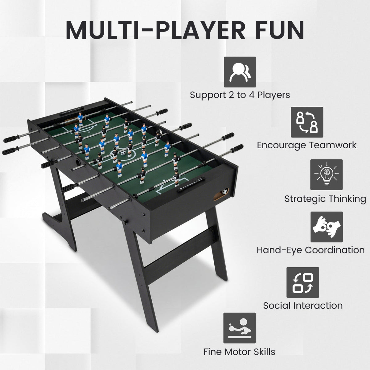 48 Inch Folding Foosball Table - Competition Size