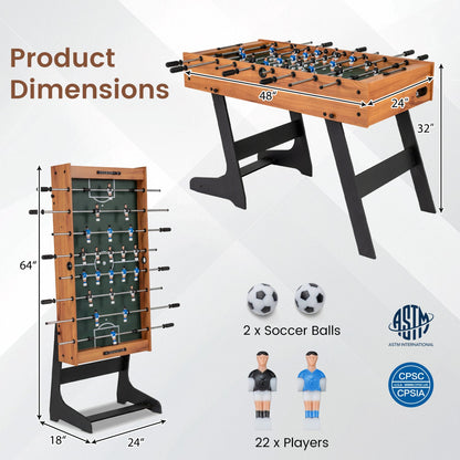 48 Inch Folding Foosball Table - Competition Size