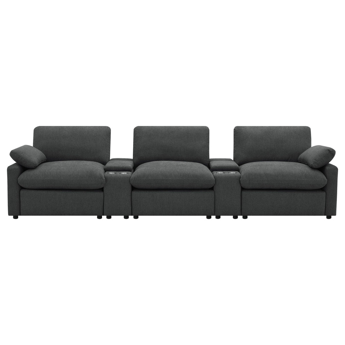 Collins 5-Piece Power Reclining Home Theater Seating Dark Grey