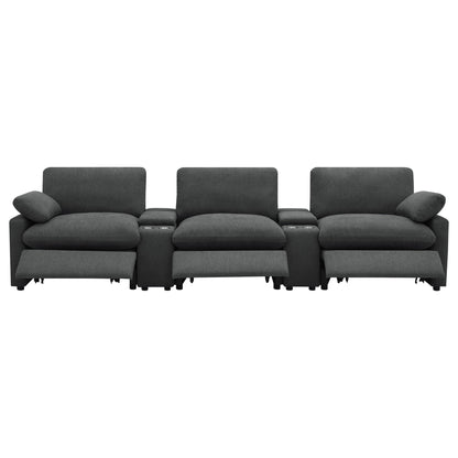 Collins 5-Piece Power Reclining Home Theater Seating Dark Grey