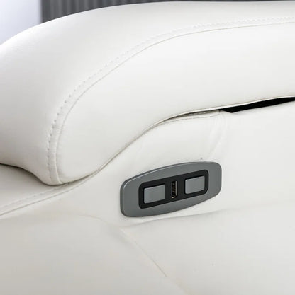 35.3" Wide Modern Faux Leather Power Home Theater Individual Seat with USB & Dual Cup Holders&Arm Storage