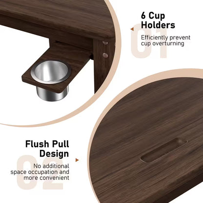 Wood Poker Table Convertible Gaming Table for 4-6 Players with Removable Tops